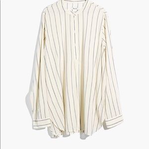Madewell Tunic Popover Shirt in Stripe Size XS